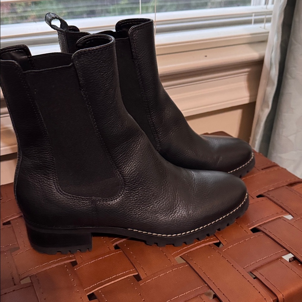 Talbots Black Leather Ankle Boots size 8.5